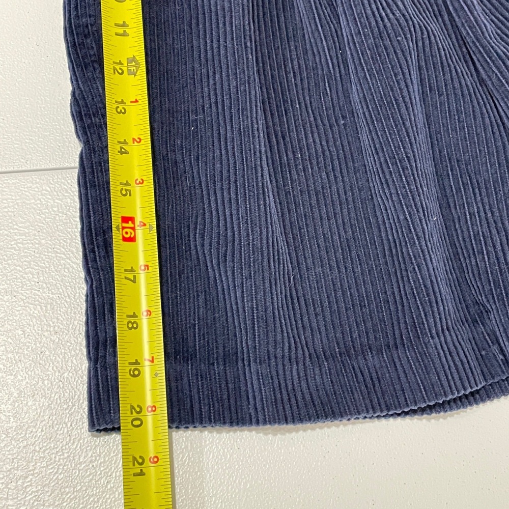 Vintage Navy Blue Corduroy High Waisted Pleated Shorts Womens 4 Academia Preppy - Picture 4 of 9